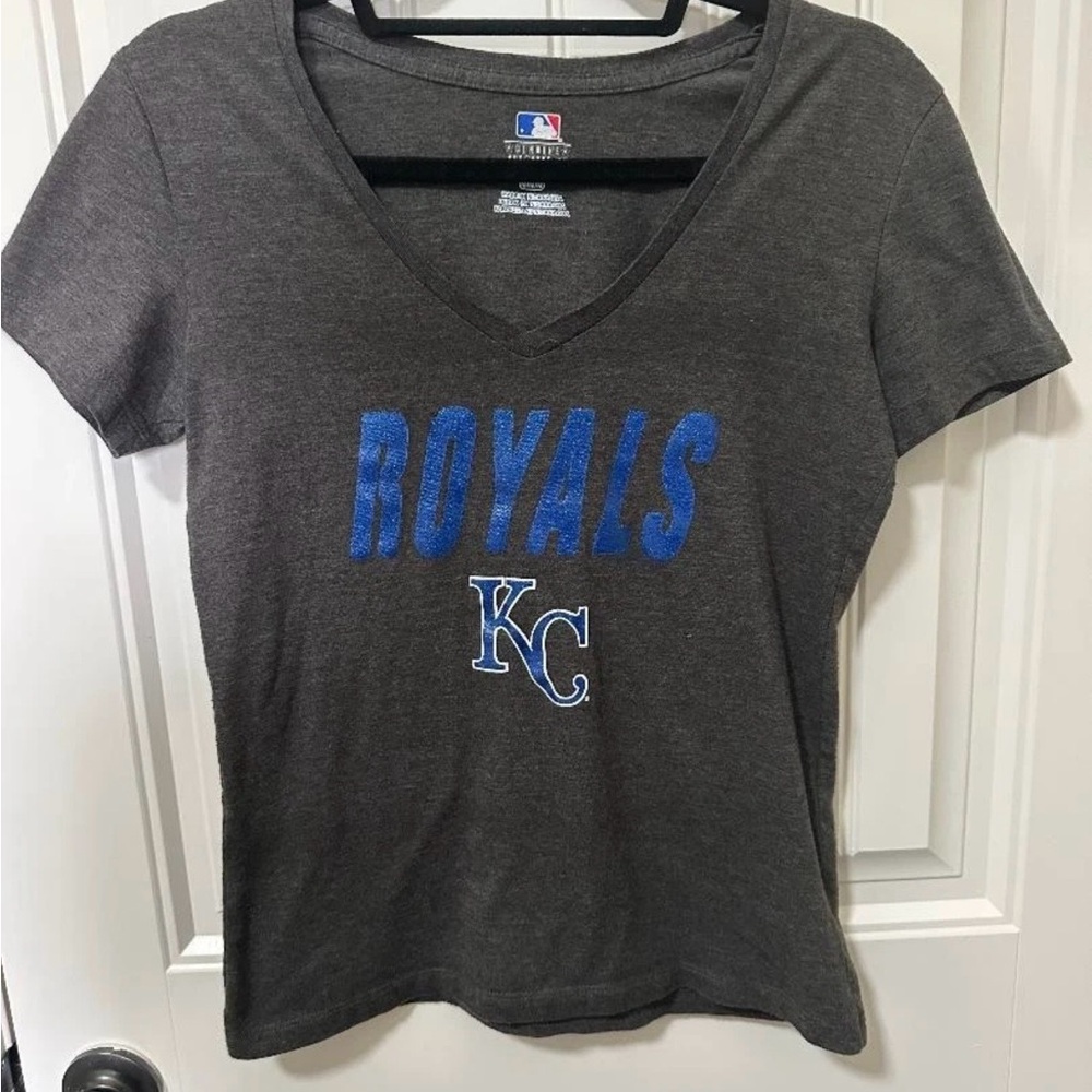 MLB Gray and Blue Short Sleeve Tee